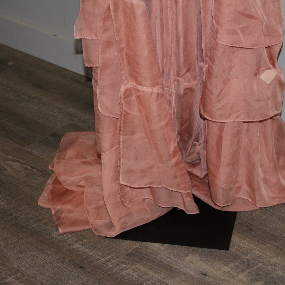 NWT IEENA for MAC DUGGAL 55320 Hi Low Ruffle‎ Gown Mauve Pink - Picture 5 of 7